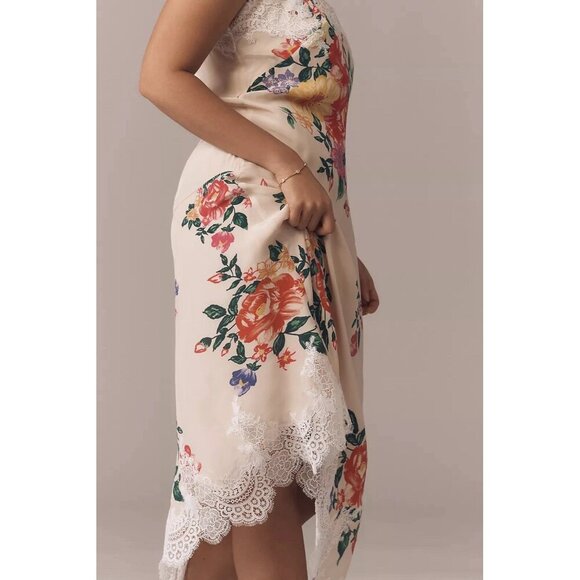 NWT Size L -Anthropologie Sleeveless V-Neck Lace Slip Midi Dress (NWT US$ 178) - Picture 5 of 17